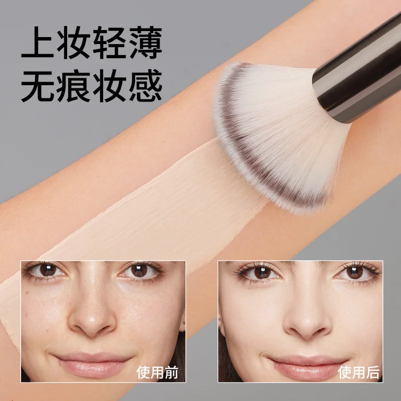 Juego de brochas de maquillaje con mango largo de tres colores, 12RTT, brocha para polvos sueltos, brocha para colorete, brocha para sombra de ojos, brocha correctora