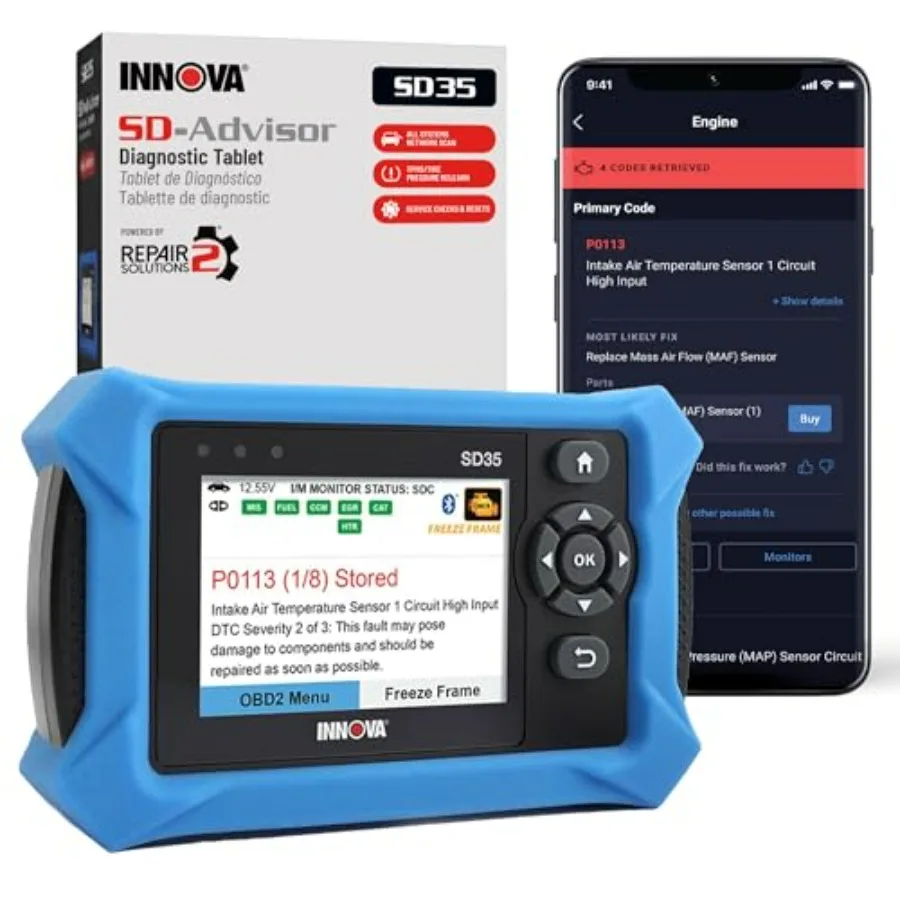 

Сканер SD35 OBD2 для диагностики ABS, SRS, TPMS, считывания кодов неисправностей двигателя, получения данных в реальном времени, диагностики всех систем, совместим с большинством автомобилей.