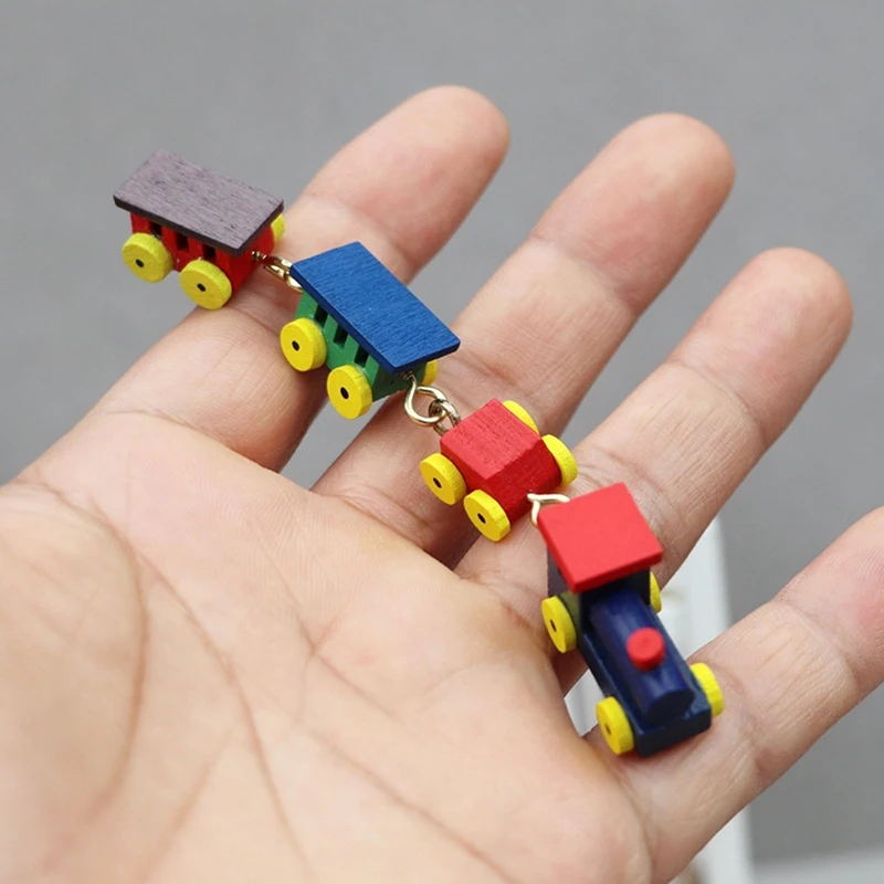 

1:12 Dollhouse Miniature Train Model For Doll House Home Decor Accessories Kid Pretend Play Toys