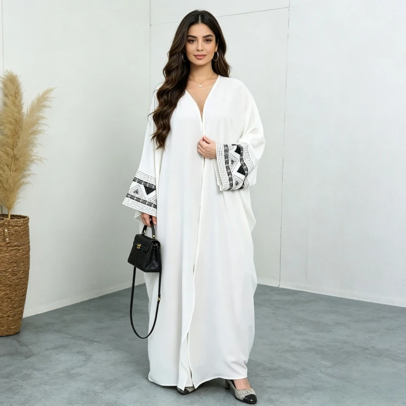 

Abaya Dress Women Eid Muslim Embroidery Long Dresses Jalabiya Cardigan Robe Abayas Kaftan Islam Ramadan Morocco Dubai Vestidos