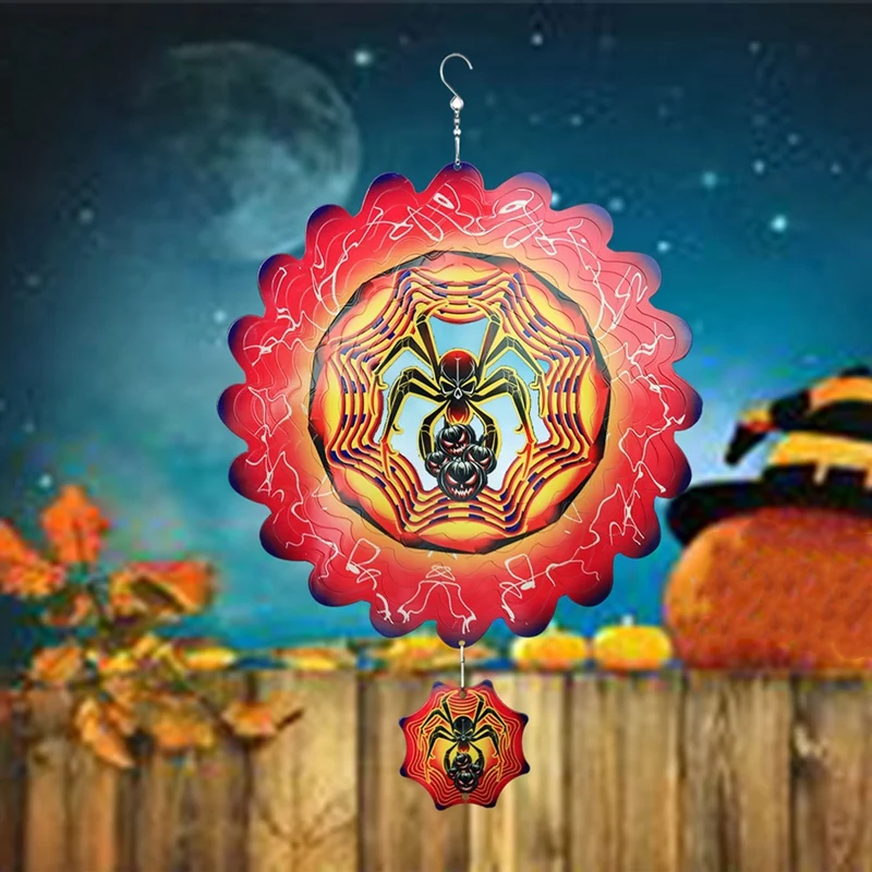 2x 3d Wind Spinner Outdoor Dekoration Halloween Geschenk für Halloween Garten Dekor a