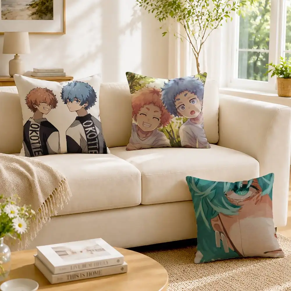 S-Smiley A-Angry Tokyo-R-Revengers Custom Double Sided Print Square Pillow Cushion Cover
