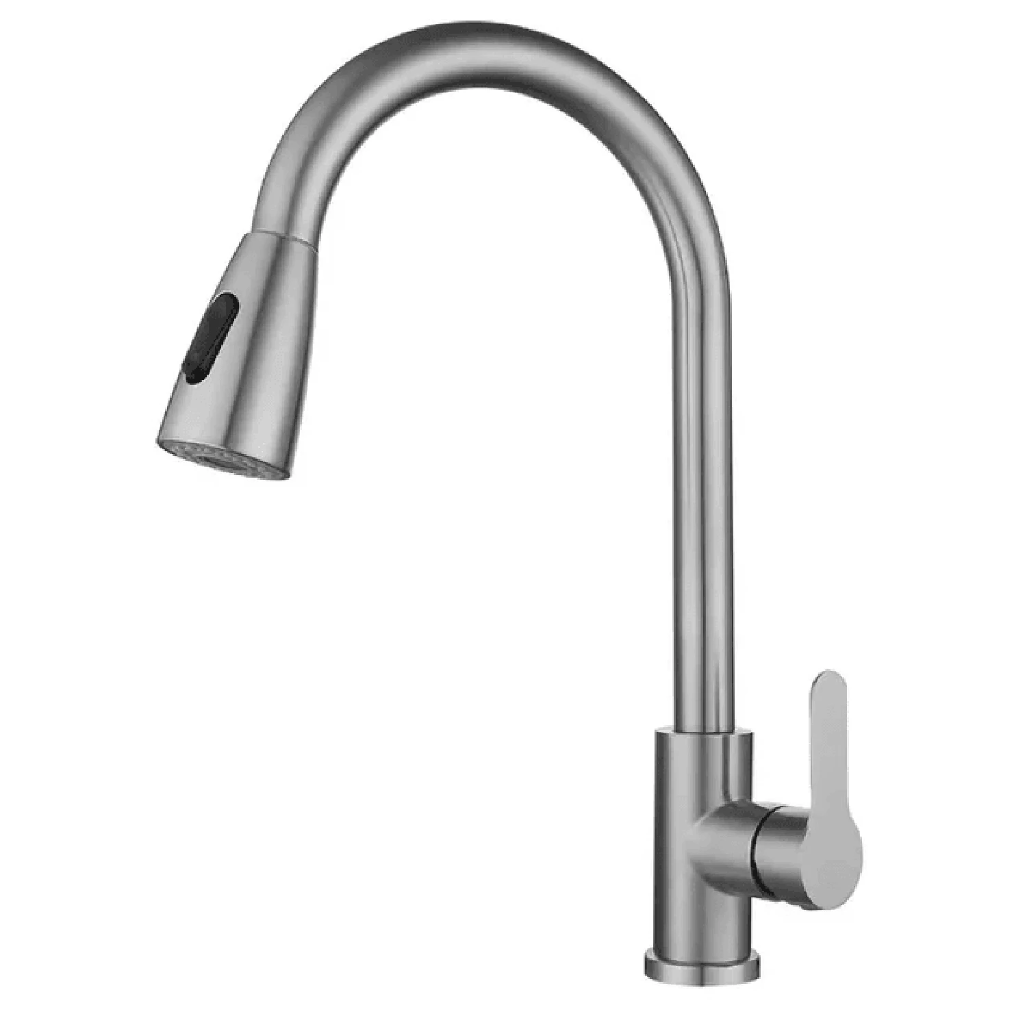 Commercial Kitchen Sink Faucet Pull Out Sprayer Mixer Tap Brushed Nickel&Cover