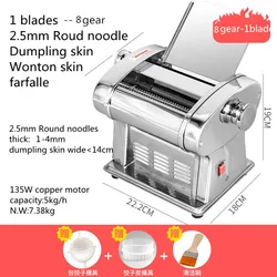 1 Blade Elektrische Rvs Pasta Maker Machine Noodle Making Machine Pastadeegroller Deeg Roller