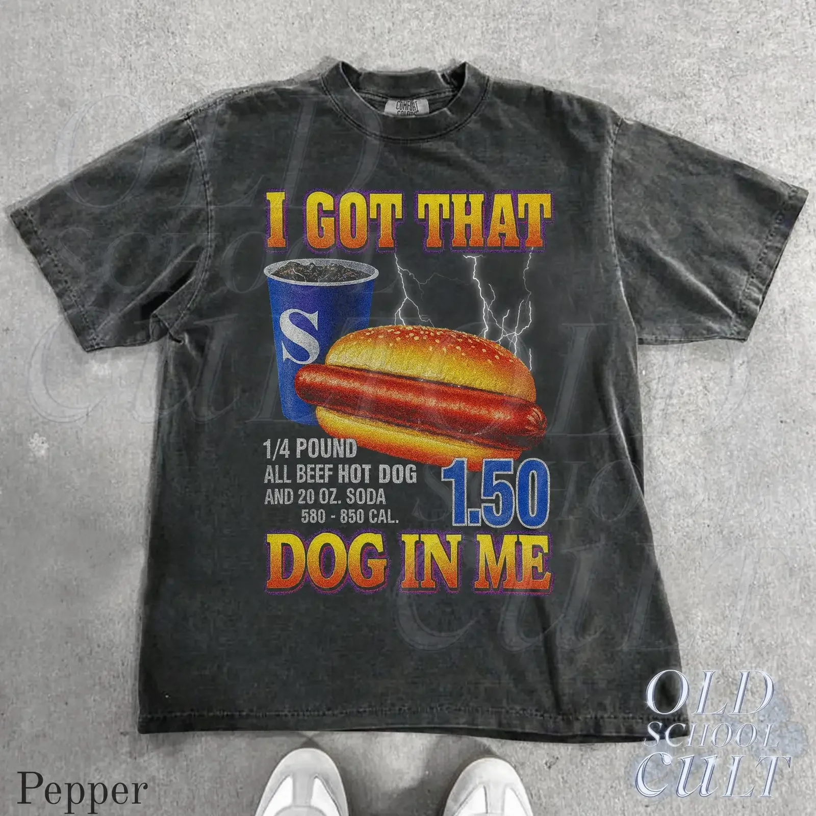 I Got That Dog In Me Funny Hot Soda Meme Vintage Washed T Shirt Food Humor Streetwear Casual vintage Washed Stretched graphic