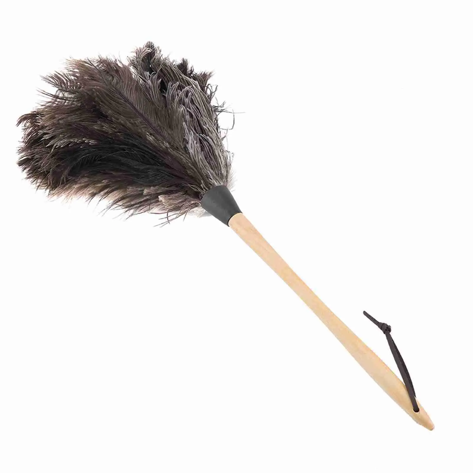 Washable Feather Duster with Wooden Handle - Non-Electrostatic Dust Brush for Effective Home Cleaning