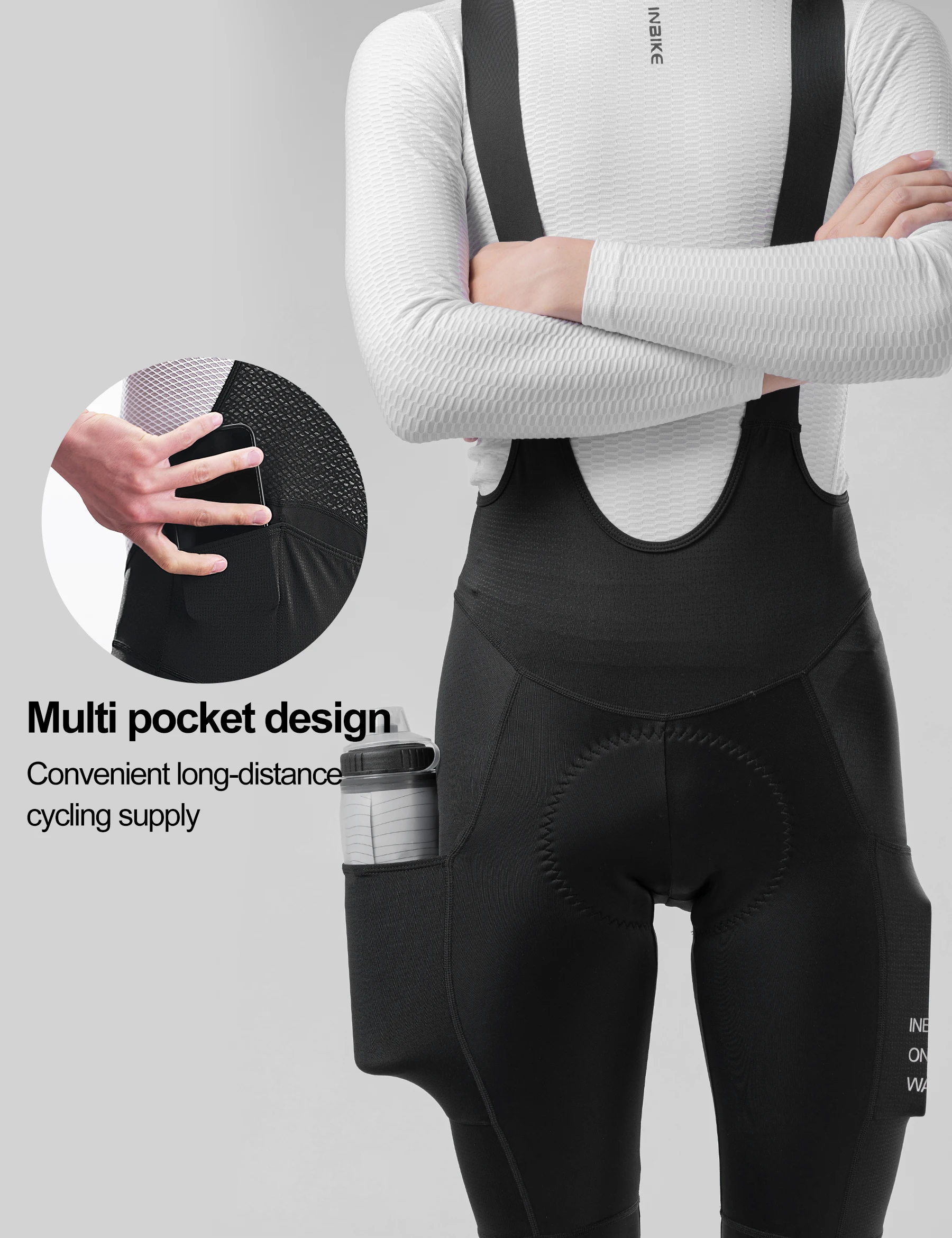 INBIKE Spring Autumn Cycling Set Cycling Jersey long Sleeve Bib Pants with Padding Mountain Road Bike Suits Biking Clothing Men - view 5