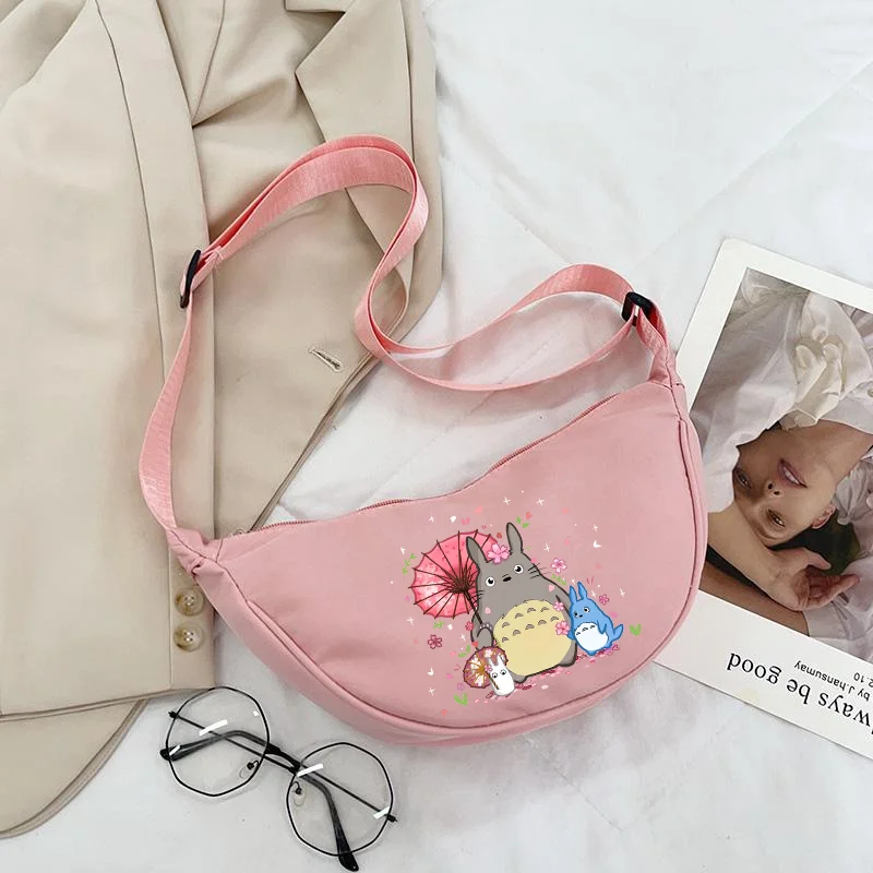 Totoro Umhängetaschen für Damen, niedliches Cartoon-Anime-Muster, bedruckt, Umhängetasche, Unisex, große Kapazität, tragbarer Rucksack, Party-Geschenk