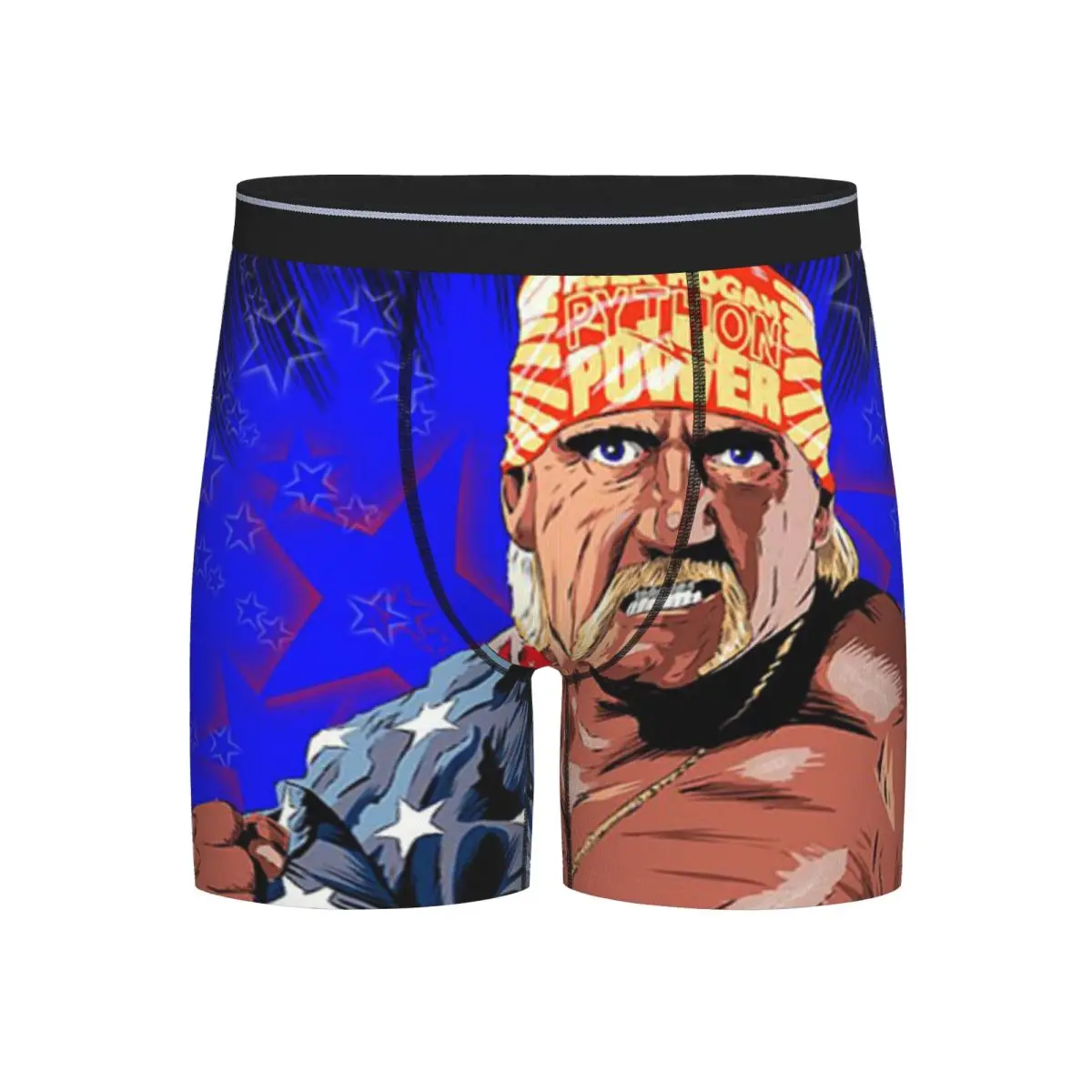 

Long Boxer Underpants Shorts Hulk Hogan Hulkamania Real American Ripped Panties Men's Ventilate Underwear for Homme Man Gift