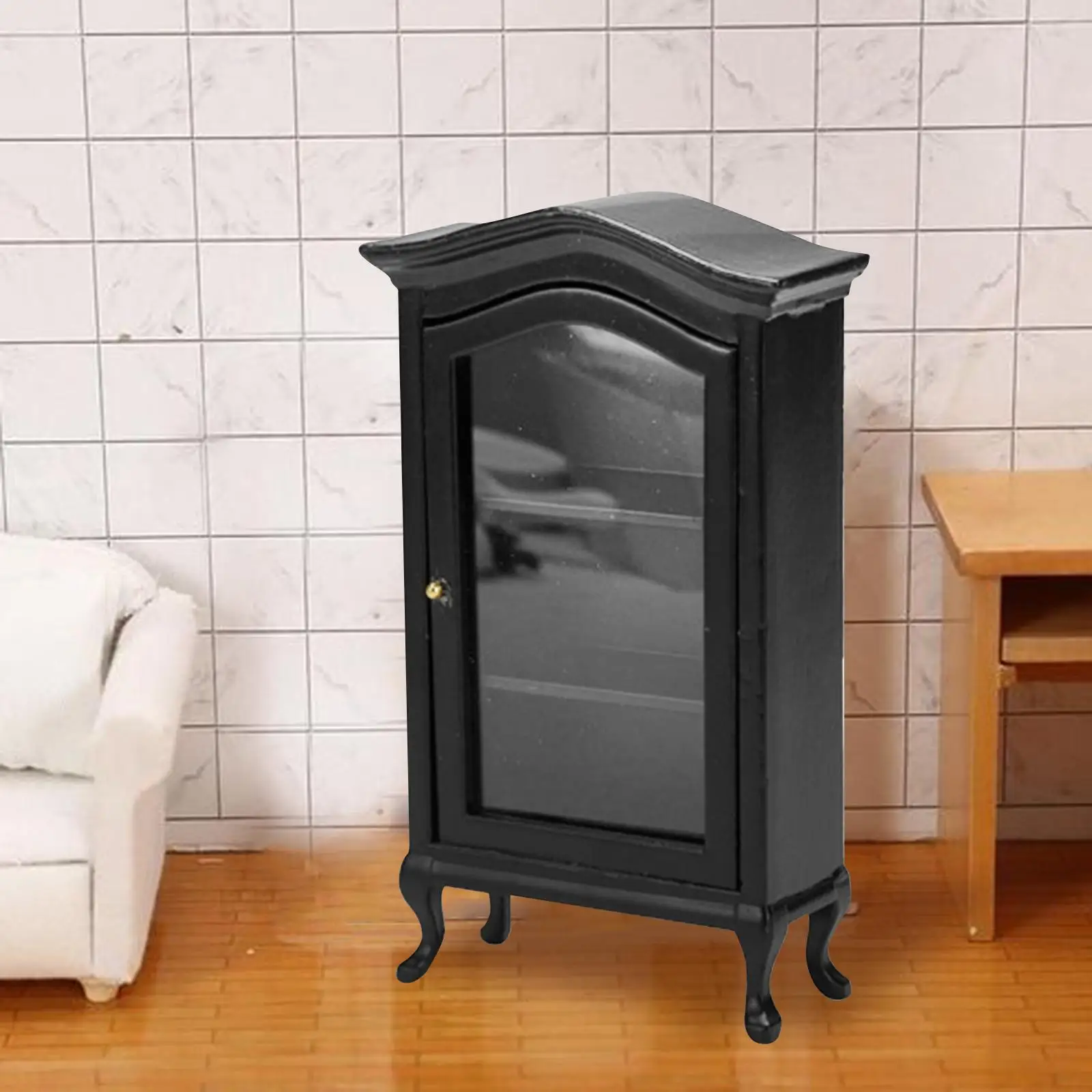 인형의 집 나무 책장, 소형 인형의 집 디스플레이 캐비닛 소형 장면을 위한 소형 가구 디스플레이 선반