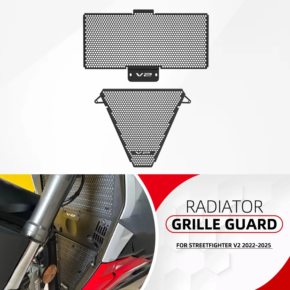 

FOR Ducati Streetfighter V2 2022-2023 2024 2025 Motorcycle Accessories Radiator Guard Covers Oil Cooler Cooling Radiator Shield