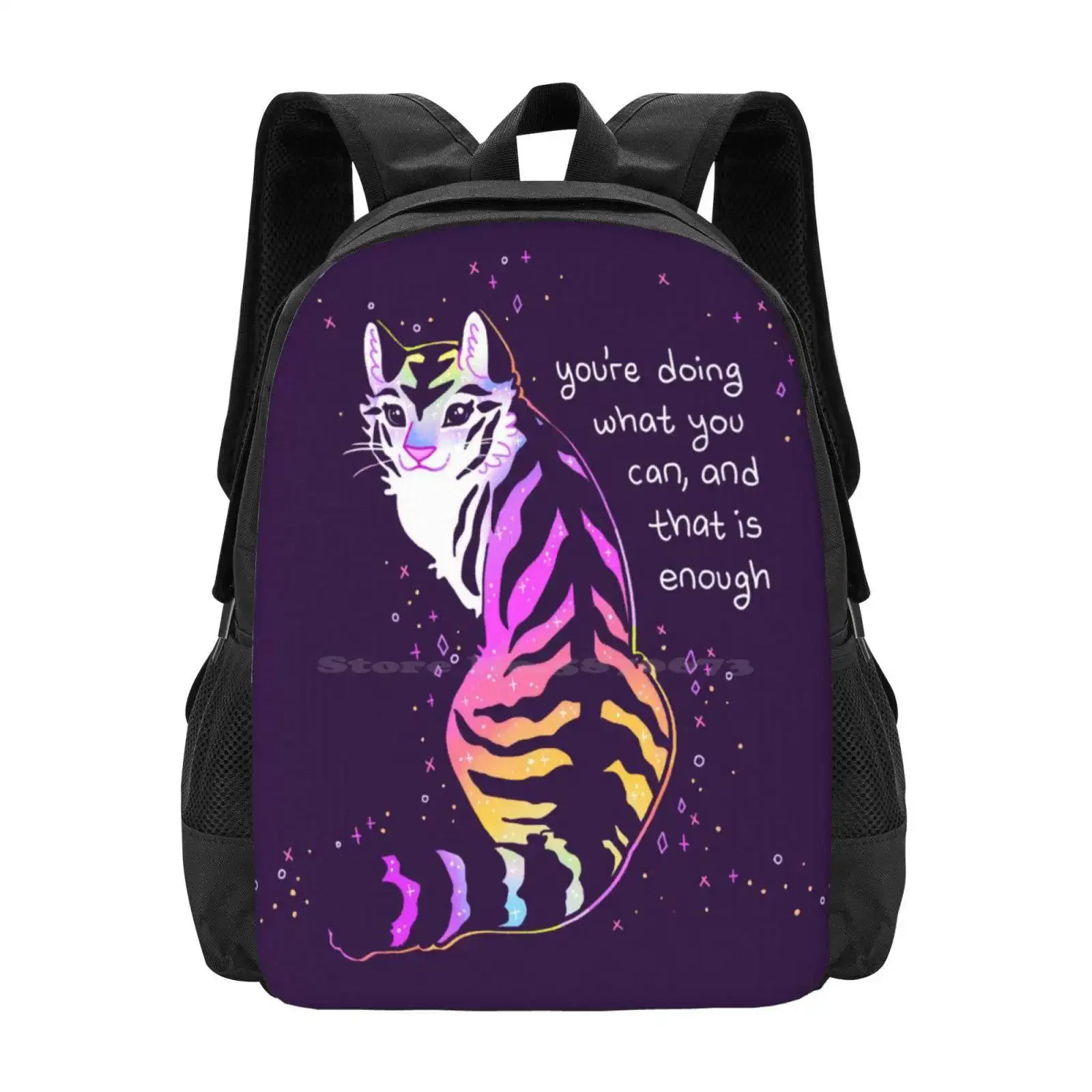 

"You'Re Doing What You Can" Kind Rainbow Tiger Hot Sale Schoolbag Backpack Fashion Bags Encouragement Mental Health You Are