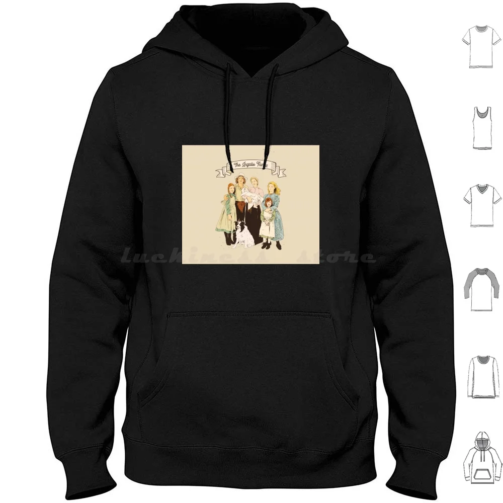 Sudaderas con capucha coloridas de The Ingalls Family In The Little House On The Prairie, manga larga, Ingalls coloridos, familia en Little