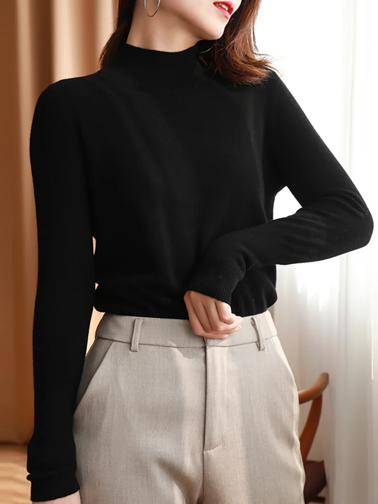 Herfst Winter Chique Onderkant Truien Vrouwen Mode Coltrui Pullover Slank Kasjmier 2024 Gebreide Trui Zacht Warm Pull Femme