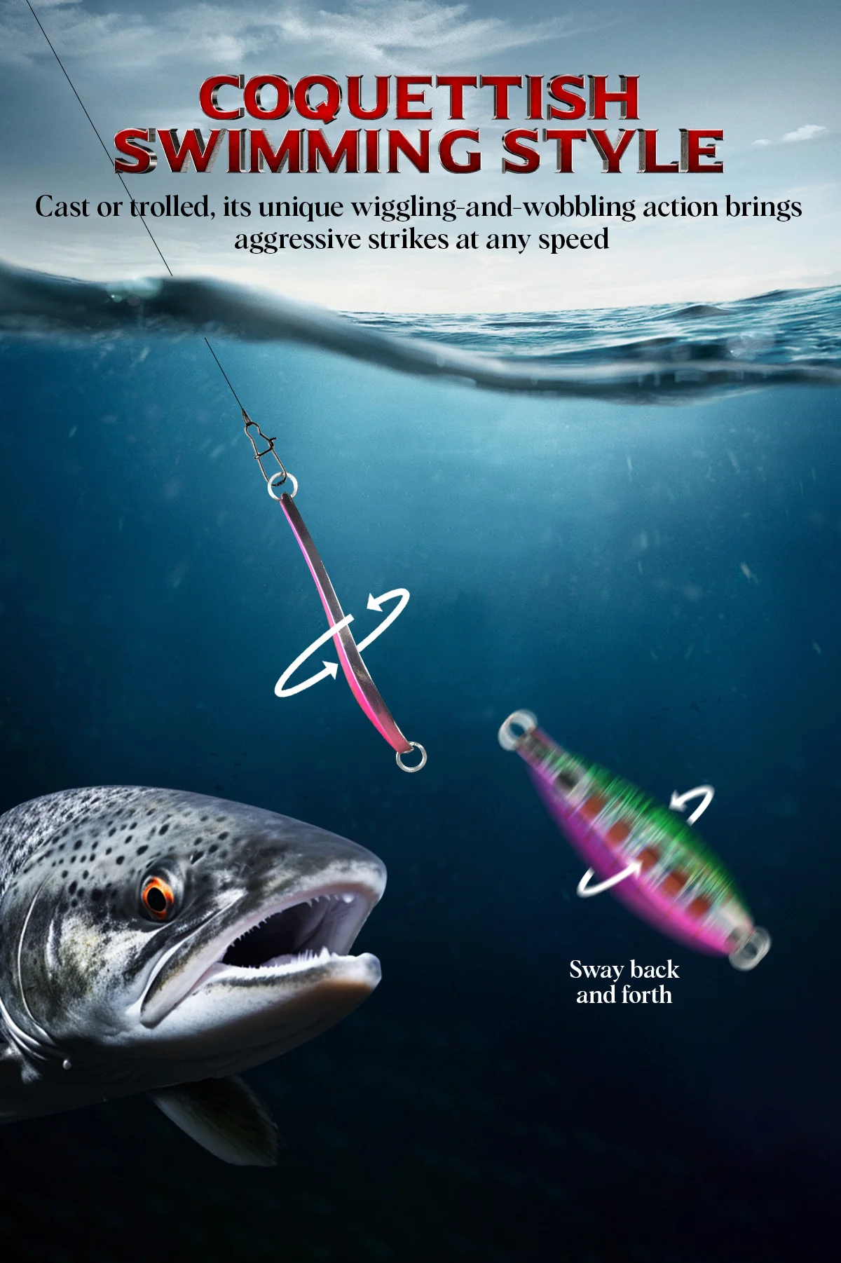 WATERBOY 1 Stück 8 cm 45 g Zinklegierung Löffel Angelköder Neues Design Großer Metallköder für Lachs Spezialfischen – Detail 5