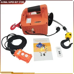 3-in-1 Electric Hoist Winch Remote Control Electric Hoist 500kg/1102lbs Load Lifting Strap 220V 110V Lifting Tool