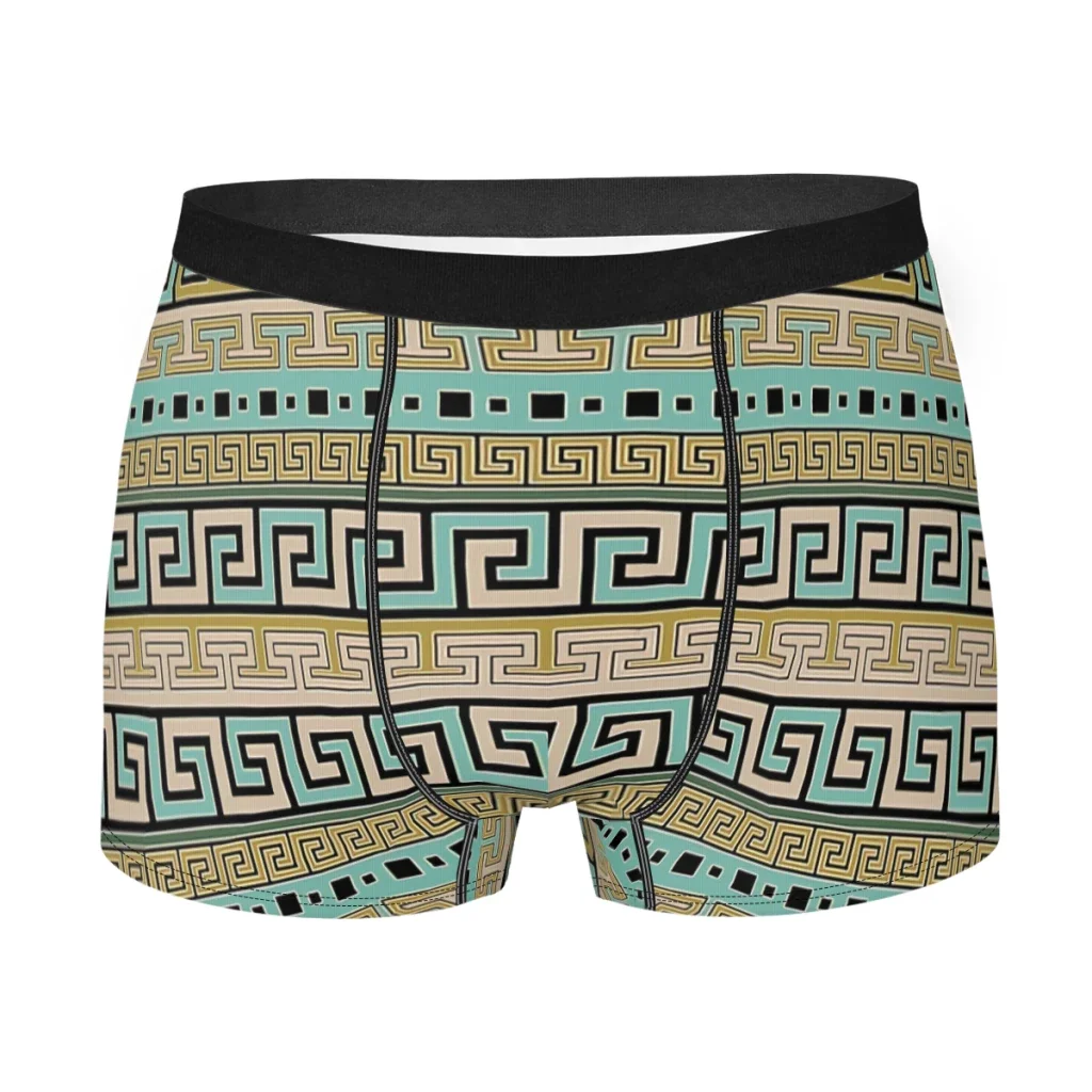 Meander Pattern Greek Key Ornament  Underpants Breathbale Panties Male Underwear Print Shorts Boxer Briefs