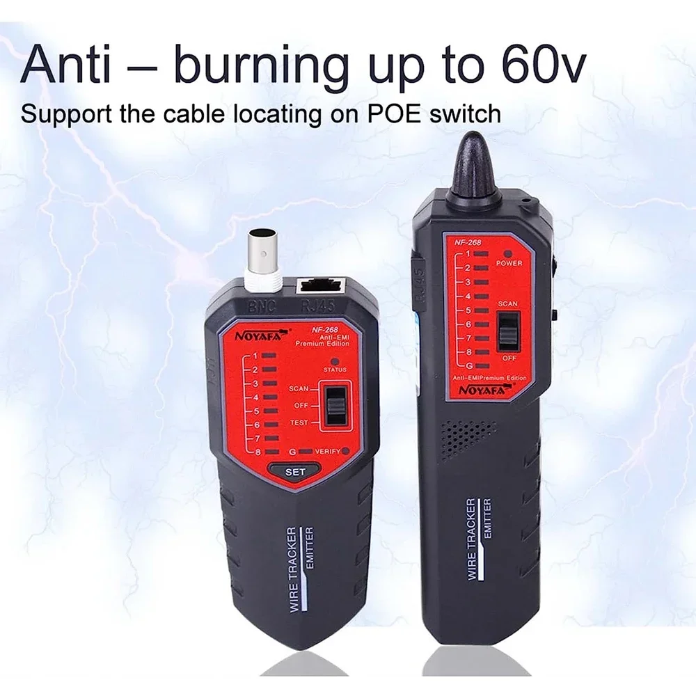 Imagem -02 - Network Cabo Tester com Localizar Falha Stp Utp Cabo Tracker Suporte Continuidade Test Wire Tracer Noyafa-nf268