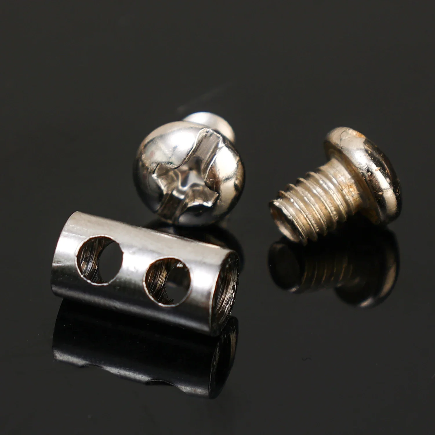 10-100Pcs Adjustable Wire Rope Sling Clip Double Holes Clamps Screws Fixed Hardware Steel Cable Copper Metal Fastening Clips