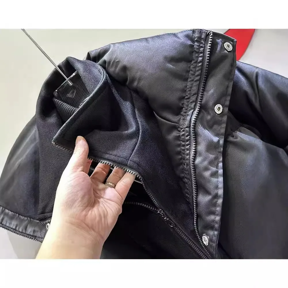 شتاء موضة جديدة أفضل بائع الرجال بلون أسود الوقوف طوق كم طويل عادية عصرية بسيطة الأساسية فضفاض مبطن معاطف