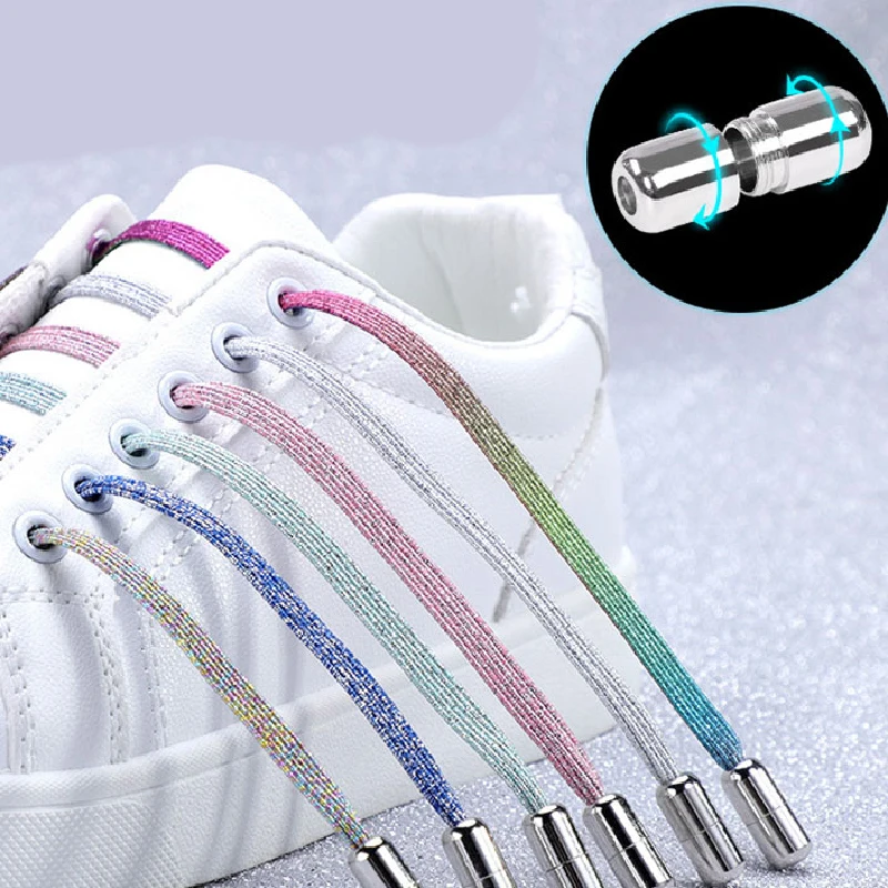 

AL New Magnetic Shoelaces Elastic No Tie Shoe laces Flat Locking Shoelace Kids Adult Sneakers Lazy Laces One Size Fits All Shoes