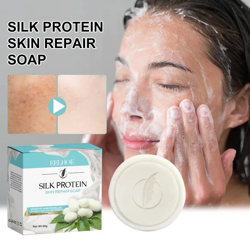 Protein Whitening Soap Collagen Repair Cleaning Pore Remove Acne Marks fade Dark Spots Moisturizing Brightening skin care