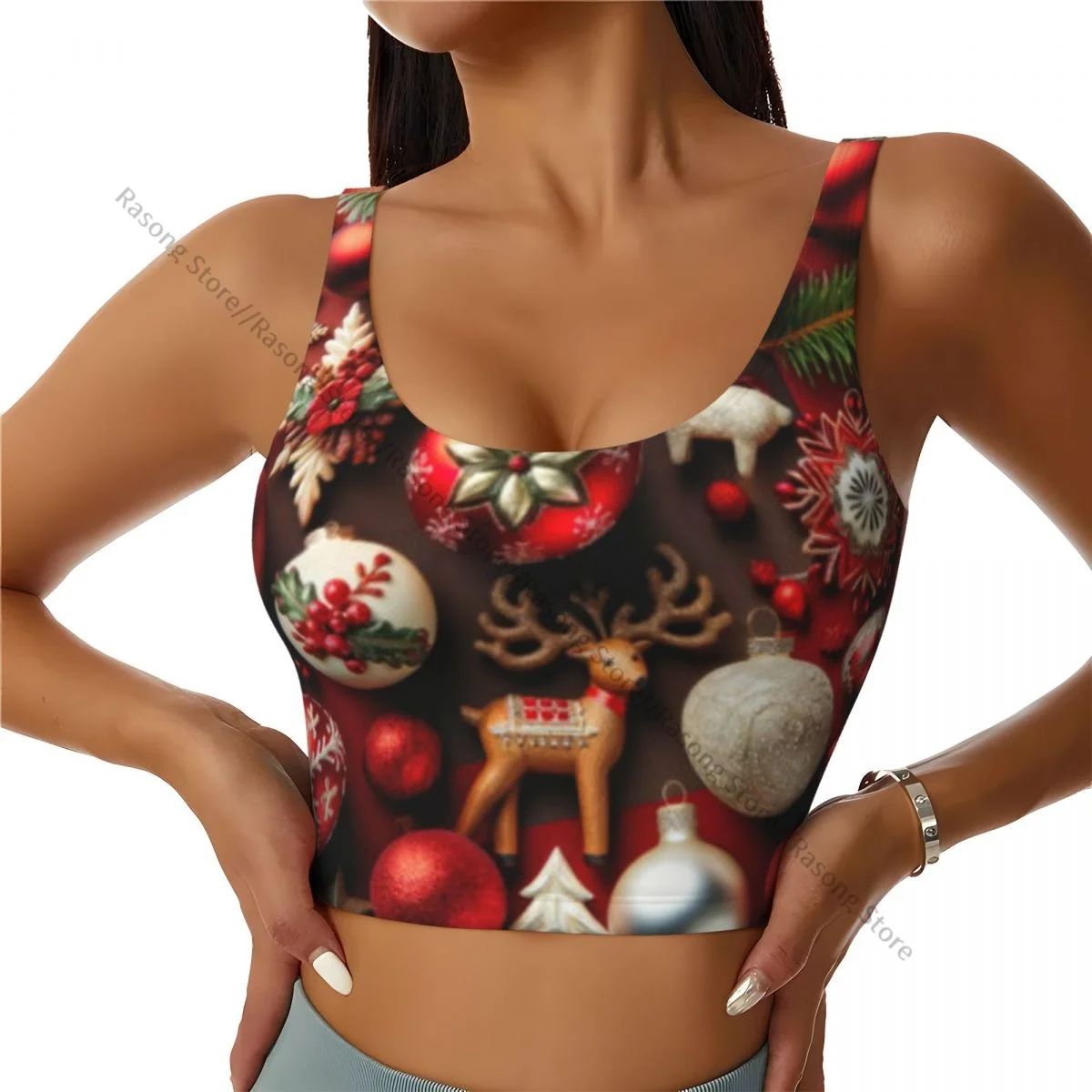 Sports Bra Women Running Yoga Clothes Vest Christmas Baubles And Ornaments Gathering Fitness Vest