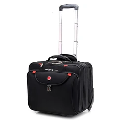 Famous brand Multifunction Men Business Rolling Luggage 18 Inch Carry On Computer Trolley Travel Bag Women Fashion Suitcase