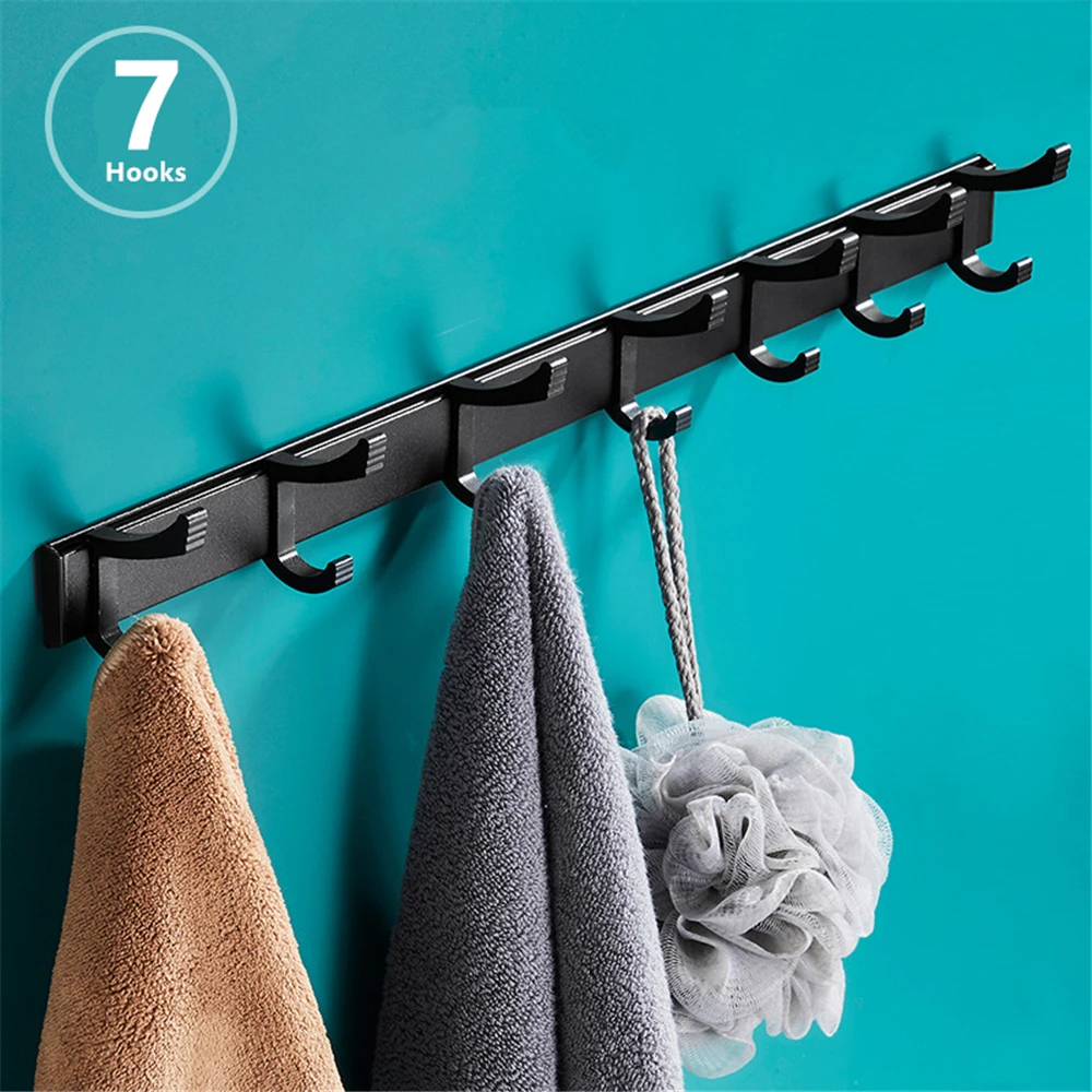 

Bathroom Clothes Hanger Wall Hook Towel Hook Coat Rack Hallway Balcony Corner Sliding Clothes Shelf Key Holder for Kitchen