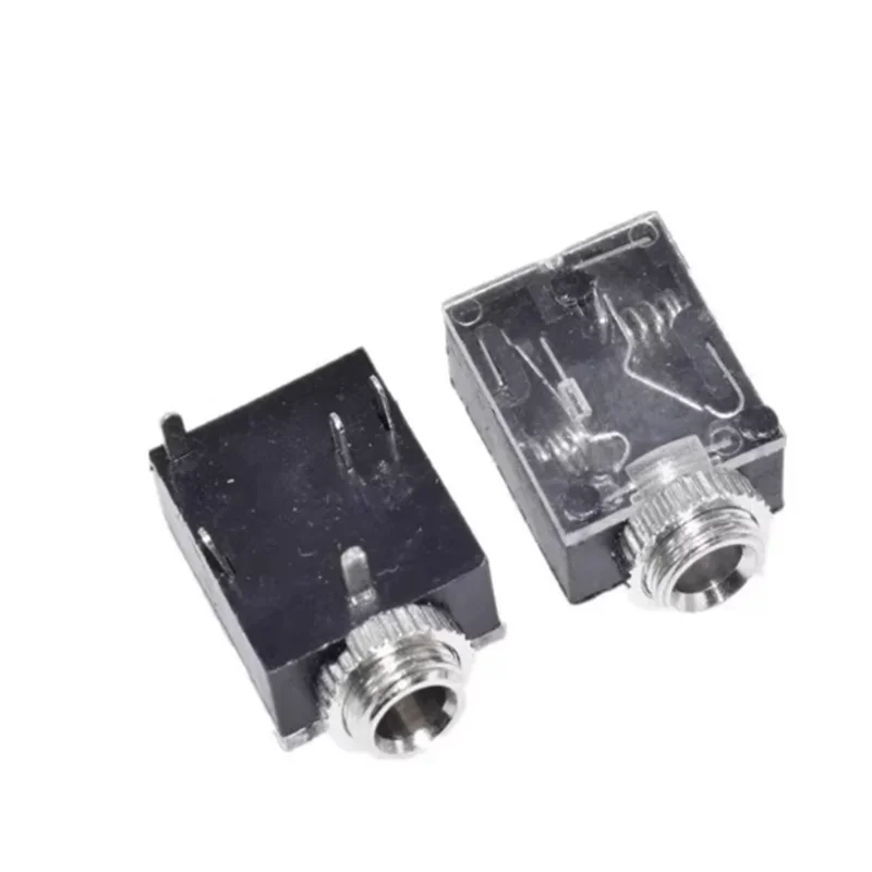 5Pcs Black PJ324M 5Pin 3.5mm Jack Stereo Audio Female PCB Panel Mount Connector With Nut PJ-324M 3.5MM Headphone Socket Adapter