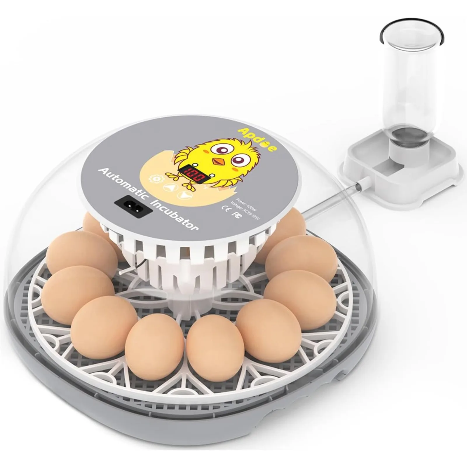 

US 12 Egg Incubator, Incubators for Hatching Eggs, Automatic Egg Turner with Temperature Control, Egg Candler, Auto Water