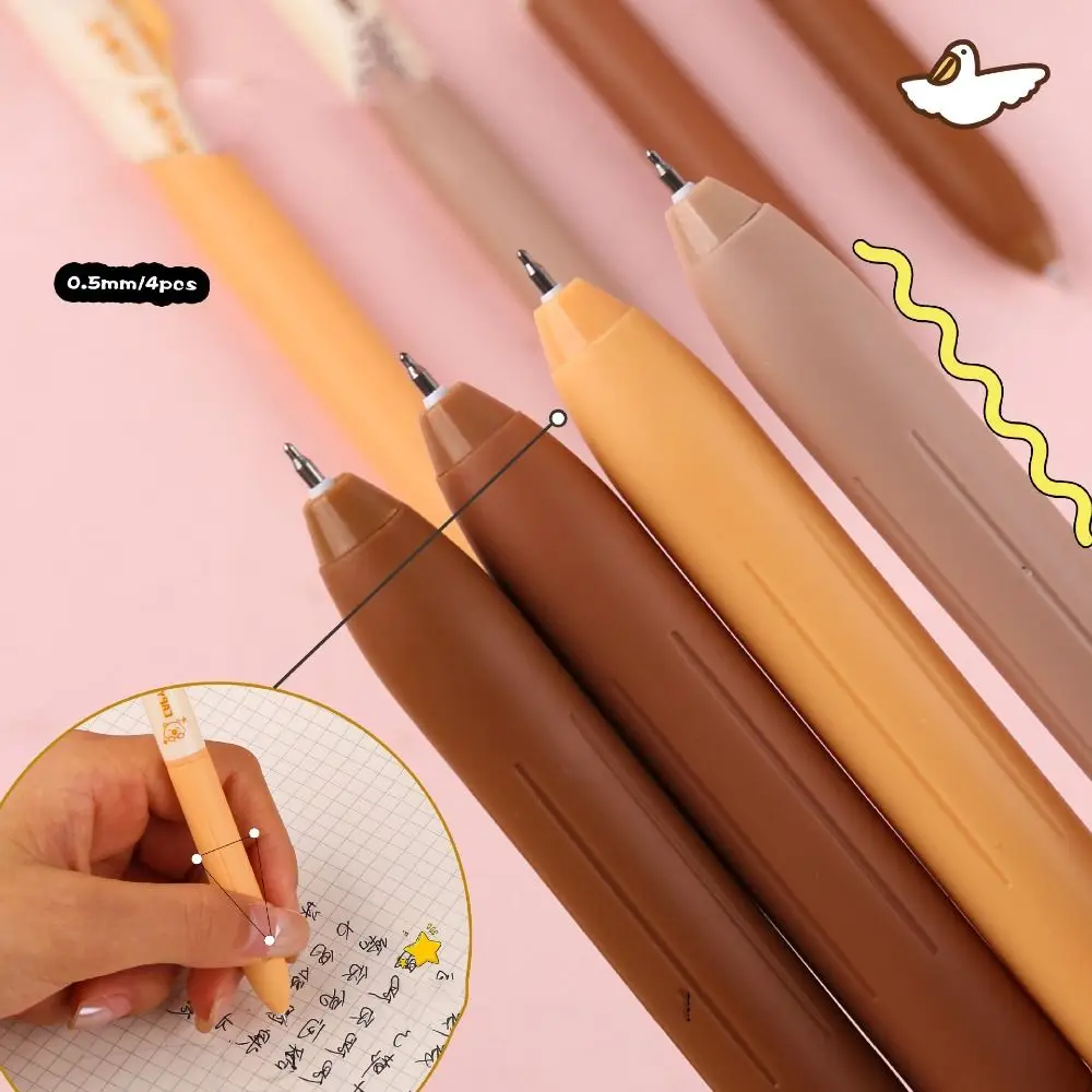 4PCS Press Rotating Answer Pen Capybara ST Head Rotating Choose Pen Writing 0.5mm Ballpoint Gel Pen School Office Supply