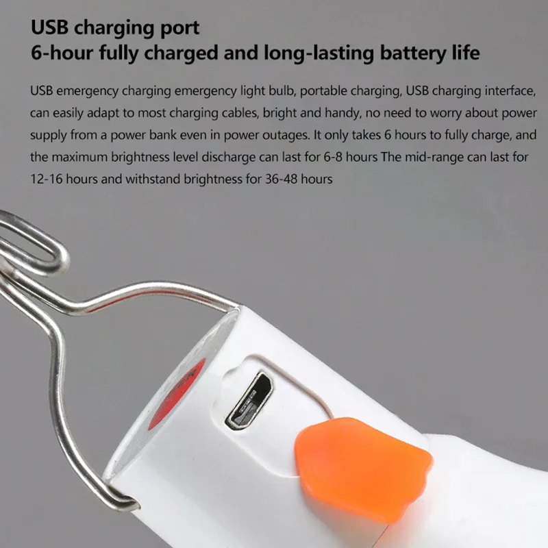 20/40/80/100W USB Rechargeable LED Bulb Camping Light Hanging Tent Work Light Portable Emergency Bulb For Garden Outdoor