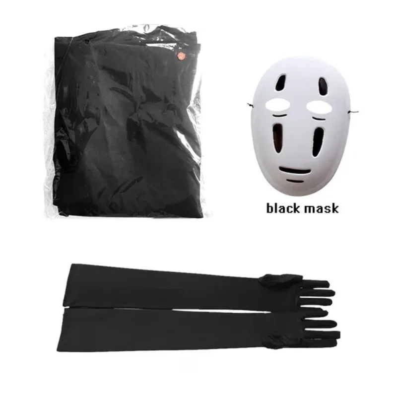 No Face Man Anime Miyazaki Hayao Spirited and Away Kaonashi Cosplay Cloak, conjunto completo, disfraz de Halloween, bata   másca