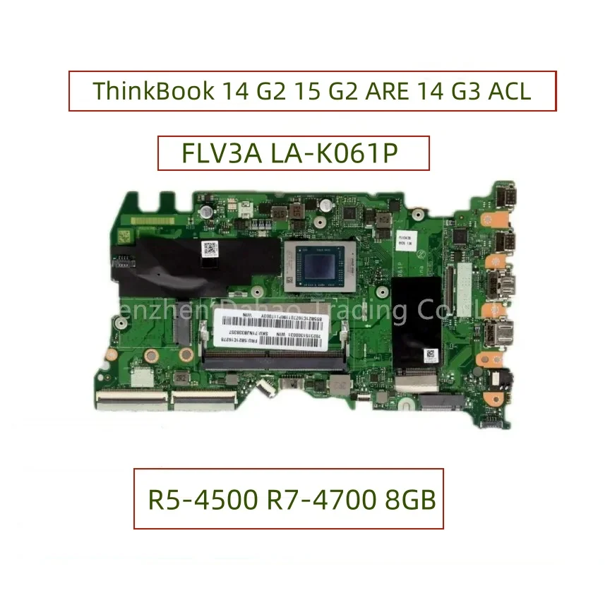 Imagem -01 - Placa-mãe para Laptop Lenovo Thinkbook 14 g2 15 g2 14 g3 Acl R54500u 4600u R7-4700u 4800u 8gb de Ram Flv3a-la-k061p