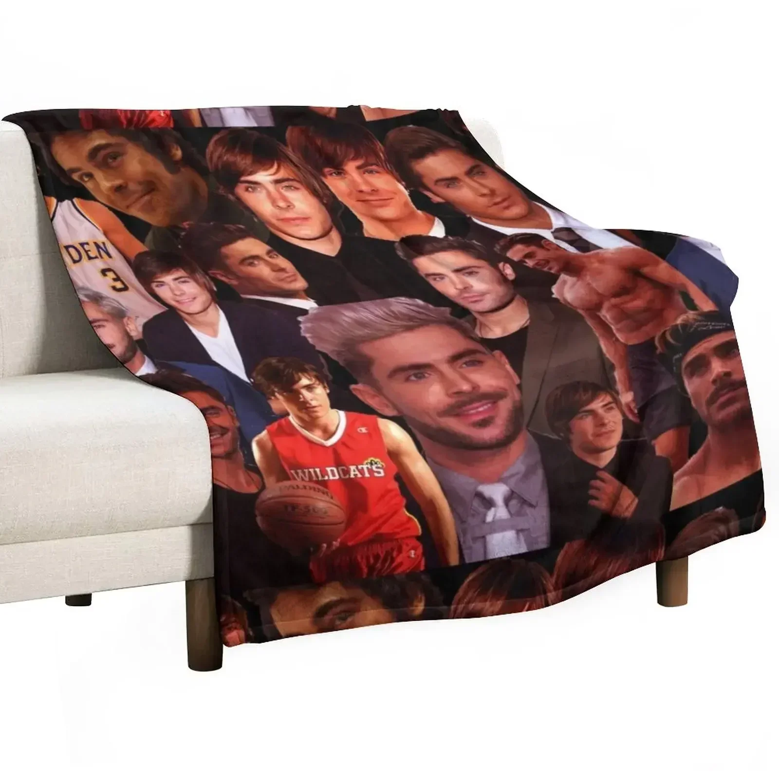 Zac efron collage design poster 2020 Throw Blanket Baby Hairy Soft Plaid Luxury Brand Sleeping Bag Thermals For Travel Blankets