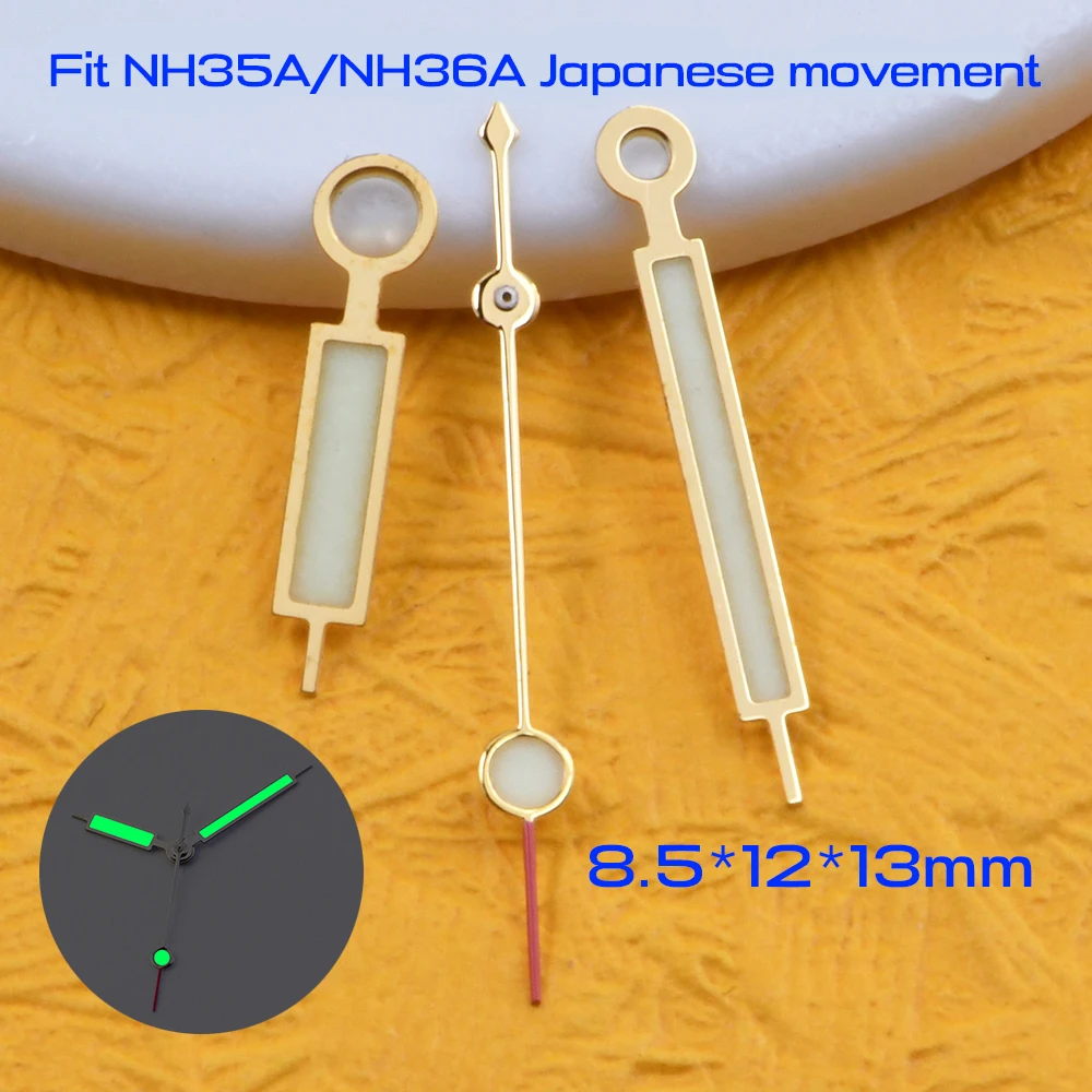 HEIMDALLR 8.5*12*13mmfor NH35/NH36 Automatic movement Watch Hand Turtle 6105 6309 8110 C3 Luminous watch hand Diving watch hands