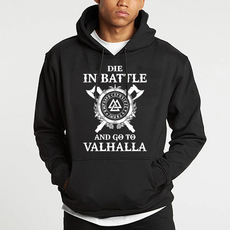 Odin Vikings Sweatshirt Men Die In Battle And Go To Valhalla Hoodie Sweatshirts 2022 Winter Autumn Hip Hop Streetwear Hoodies