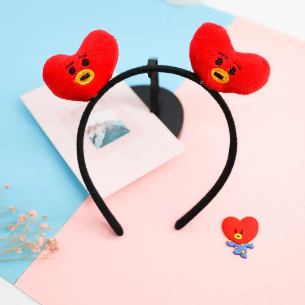 Bt21 Small Animal Hairband Kawaii Cartoon Cute Plush Doll Headband Wide-Brimmed Hairpin Photo Headdress Creativity Girl Gift