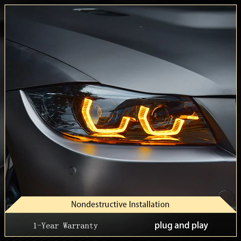 New Front Lamps For BMW E90 316i 318i 320 328 330i Automobile 2005-2012 Car Accessories Modified LED Dual Lens Xenon Head Lights