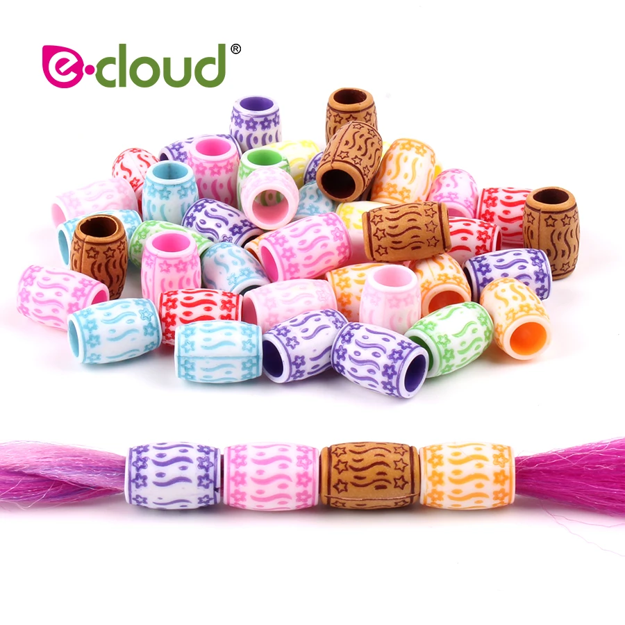 

50pcs/bag Ring Tube 7mm Hair Beads Dreadlock Accessories Mixed Plastic Dreadlocks Beads for Your Hair Kids