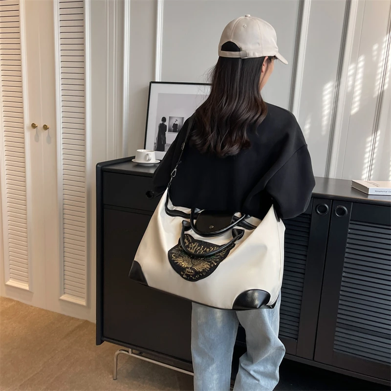 Large Capacity Tote Bags For Women Fashion Pattern Canvas Travel Shoulder Bag High Quality Handbags Waterproof Luggage Package