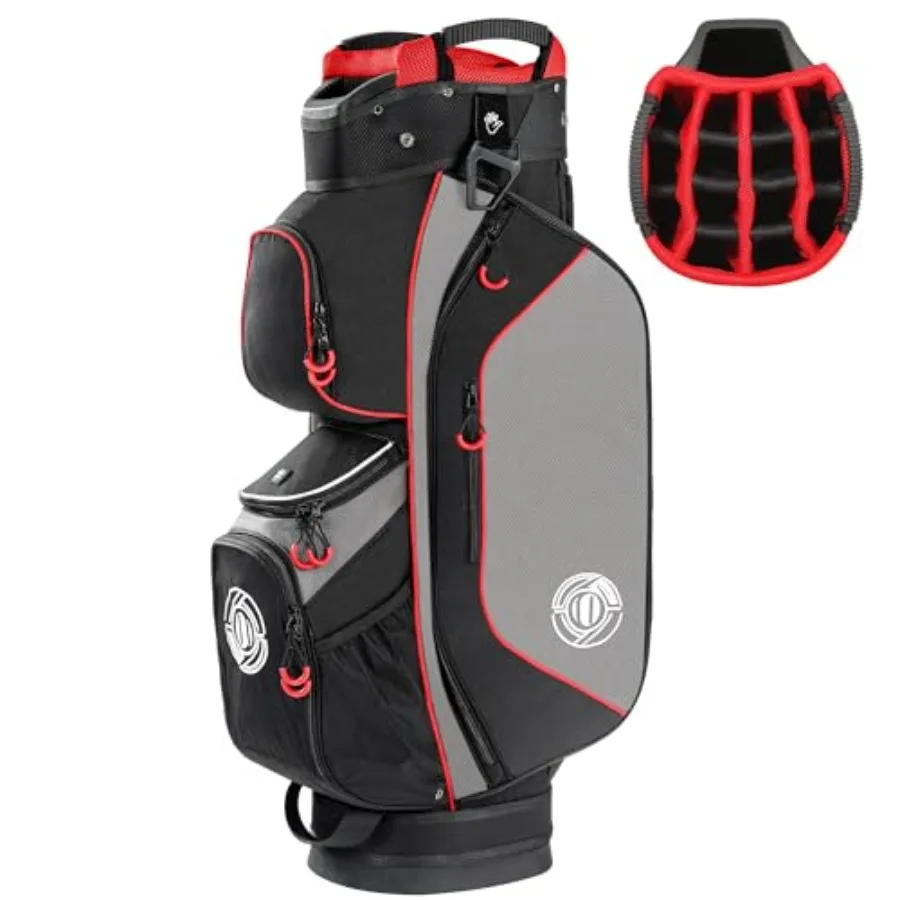 Golf Cart Bag, 15 Way Top Lightweight Golf Bag, Golf Club Cart Bags for Men Women with Full-Length Dividers, Dedicated Putter W