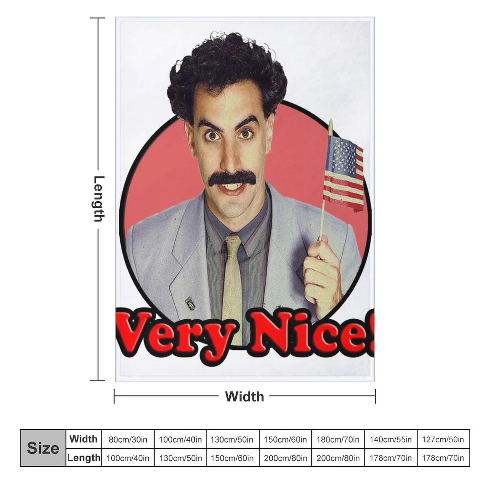 Borat, Very Nice Throw Blanket Luxury Designer Decorative Sofa Bed covers Blankets