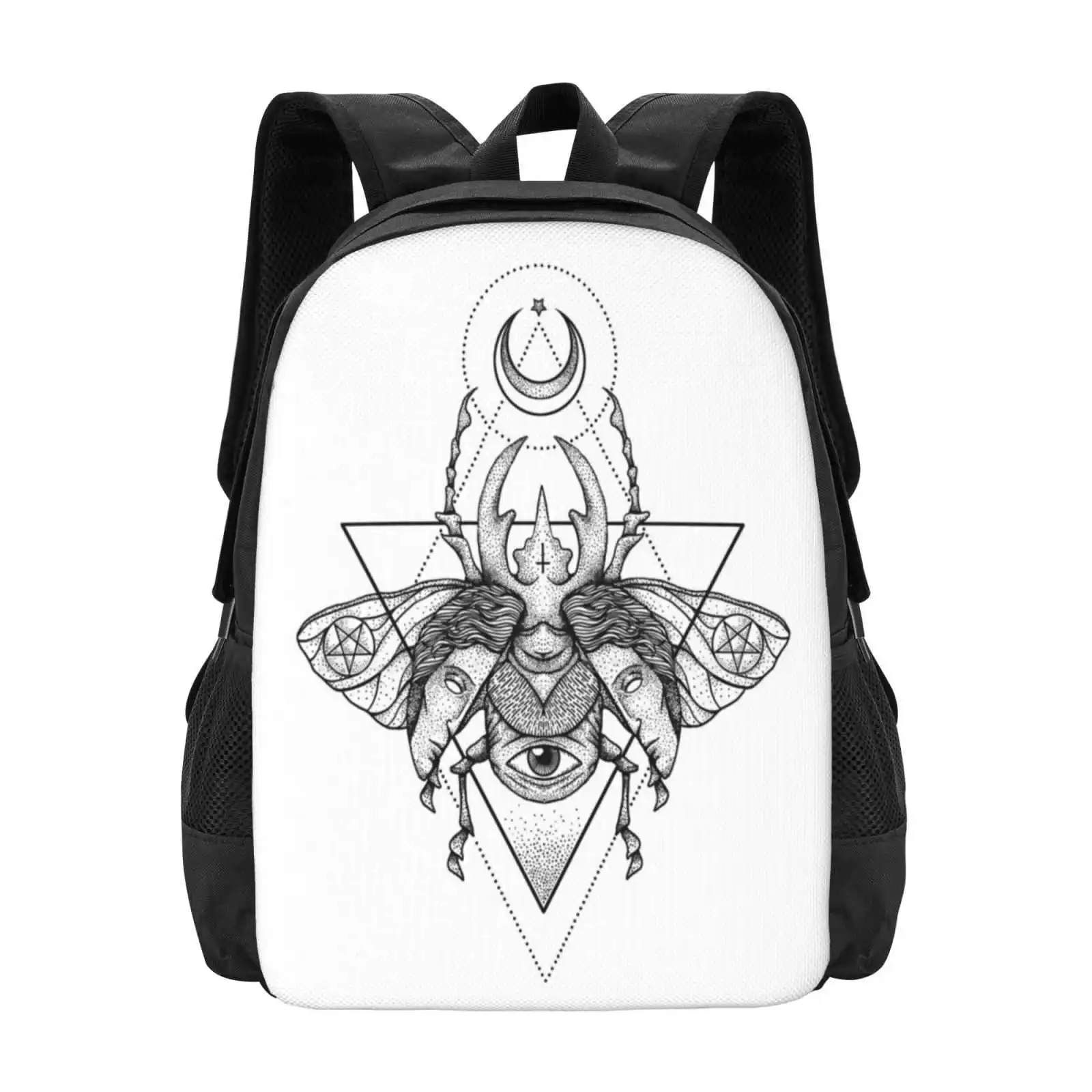 Occult Beetle Ii Hot Sale Schoolbag Backpack Fashion Bags Occult Beetle Dark Geometric Surreal Pentagram