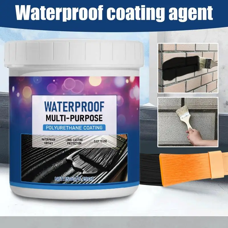 

Waterproof Coating Waterproof Sealant Adhesive with Brush Black Anti Leak Quick Strong Multifunctional Versatile Glue For Roof