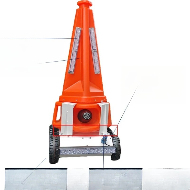 Intelligent safety cone robot chassis remote control trolley mobile reflective cone road traffic robot