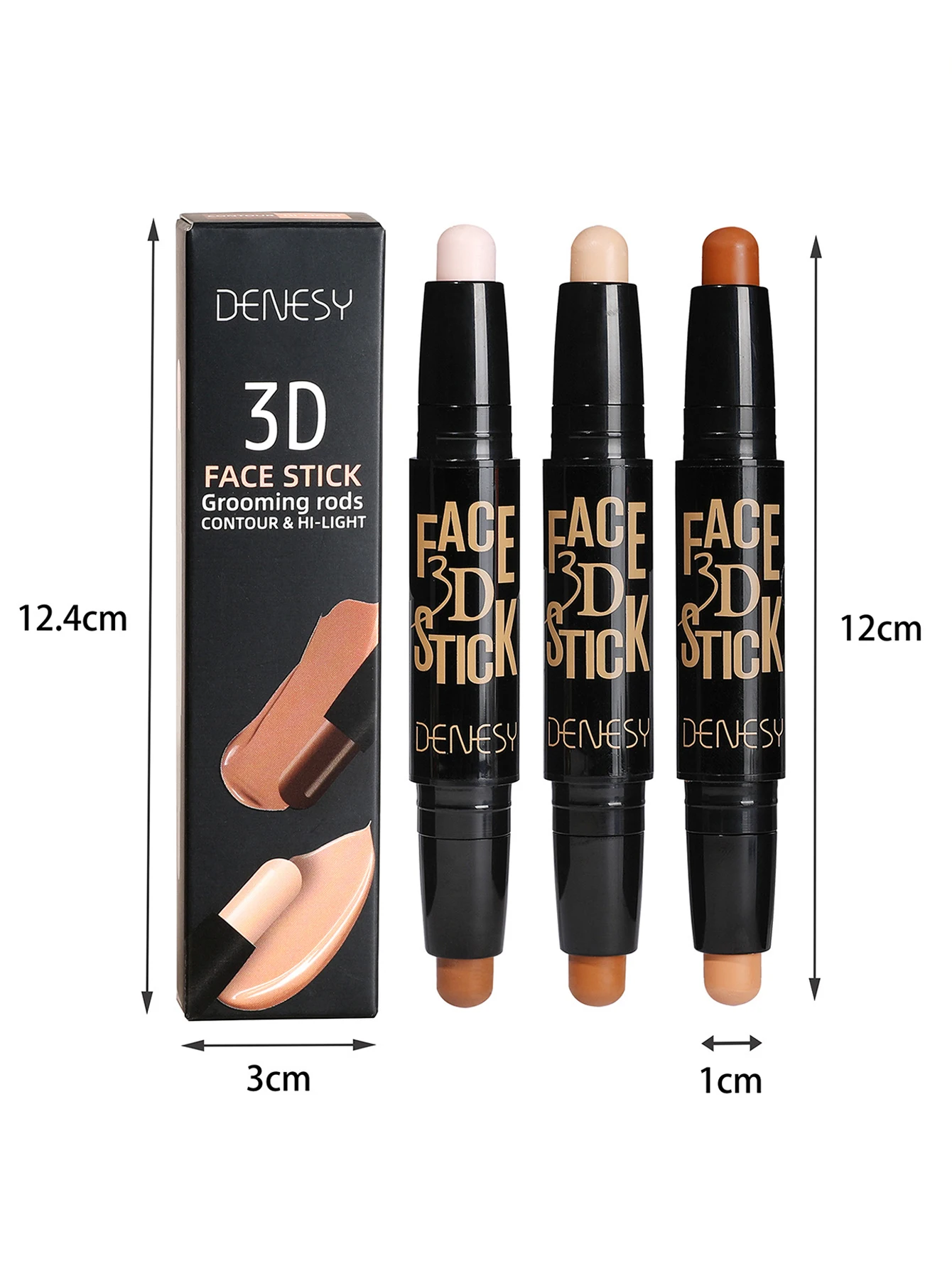 Matte Styling Stick Dark Brown Double Head Outline Pen Long Lasting High Color Dual Use Non Fading