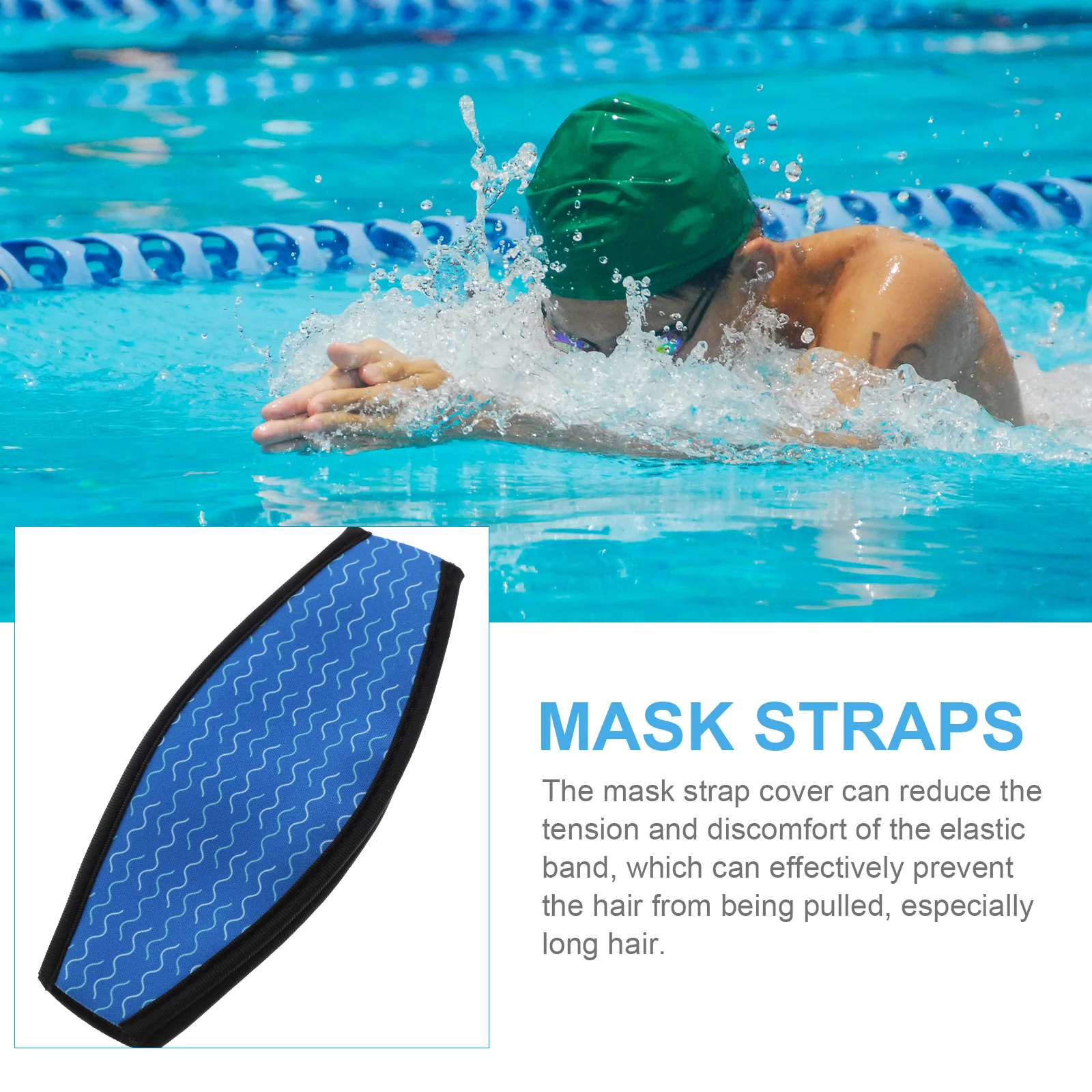 

Neoprene Mask Strap Mirror Hair Belt Diving Headband for Dive Masks Anti-Hair Pull Bright Color