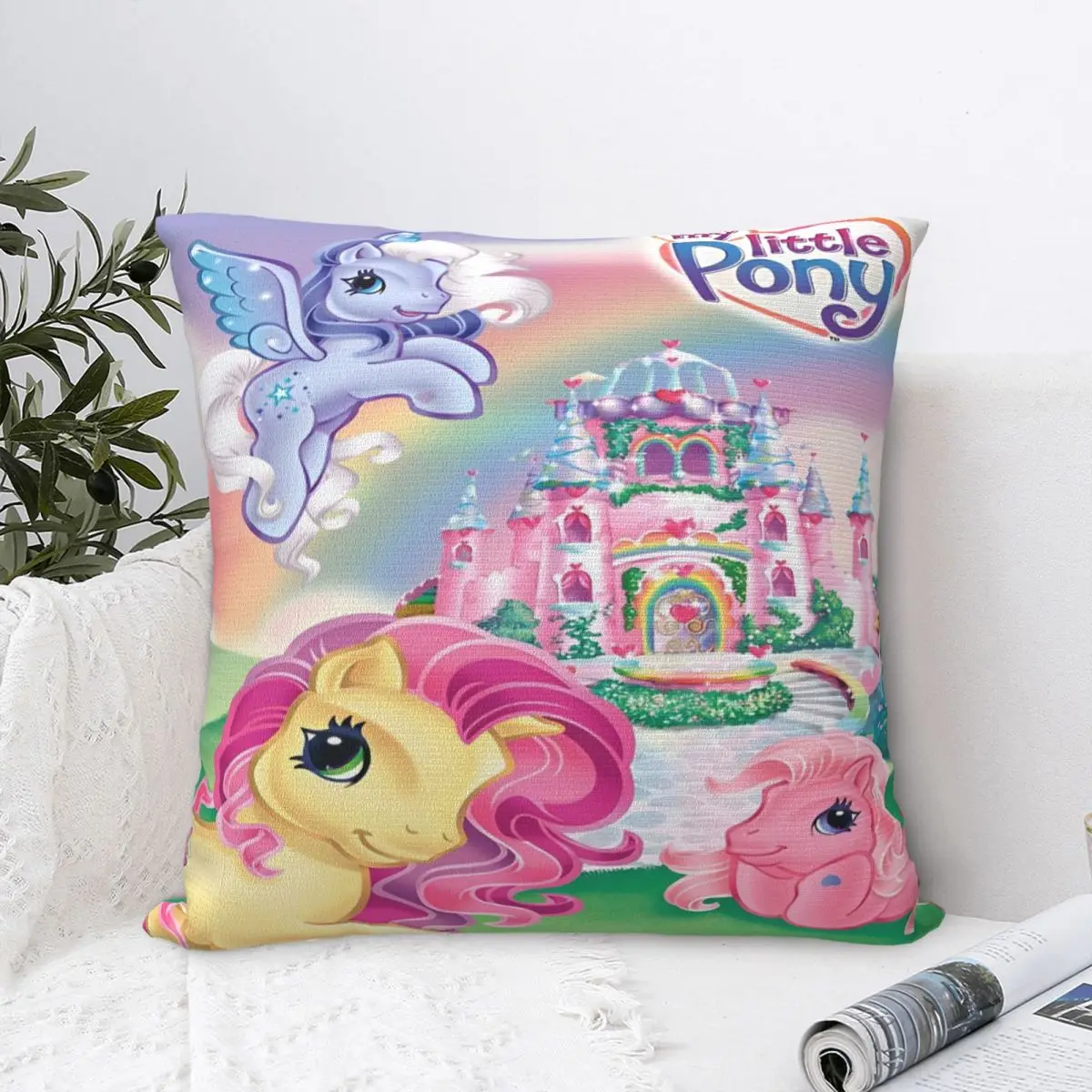 Cartoon My Little Pony Cartoon Pillowcase Kawaii Print Home Sofa Throw Pillowcovers Car Cushion